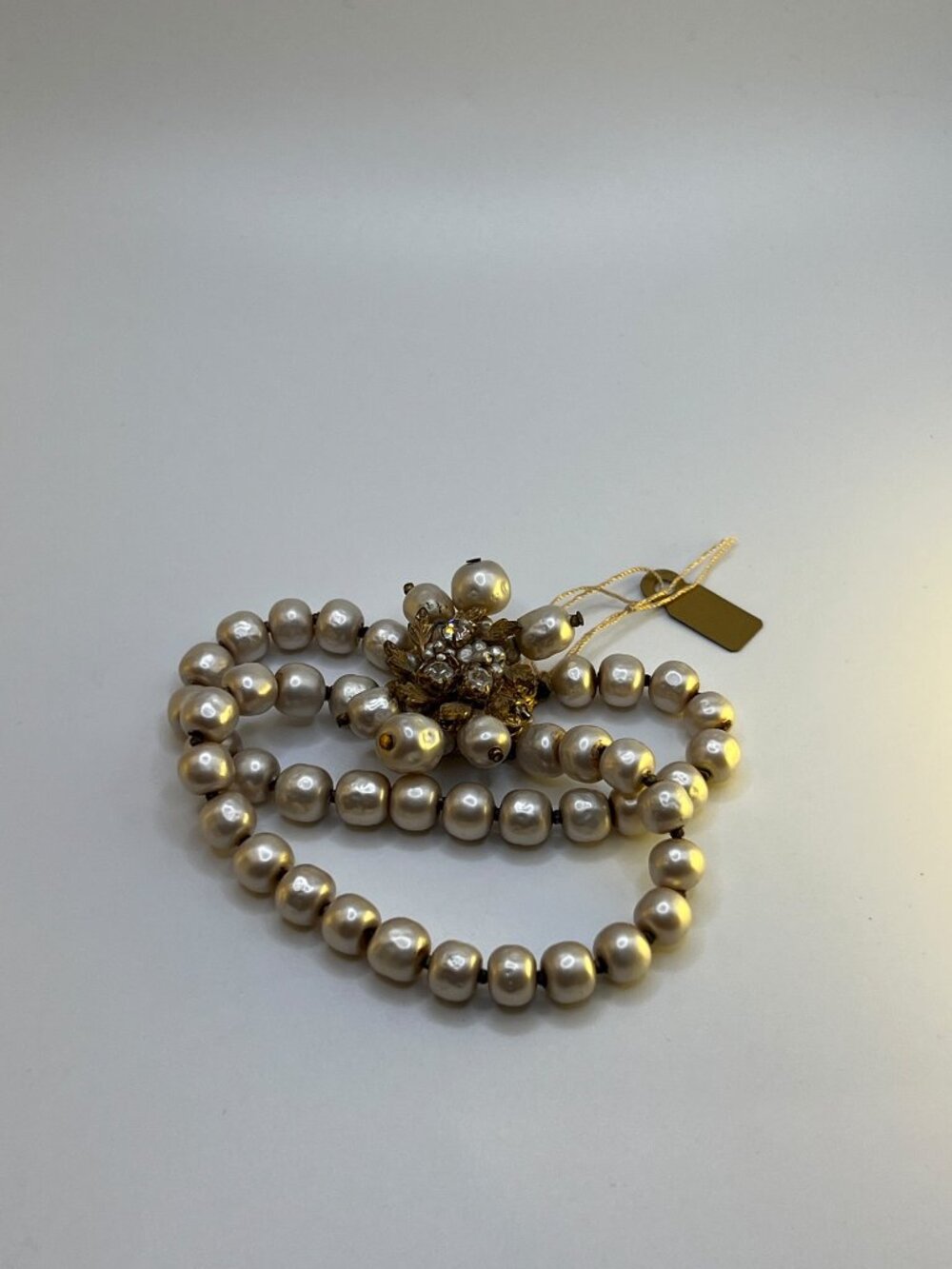 Vintage Unsigned Miriam Haskell-Style Pearl Wrap Bracelet